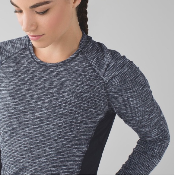 Lululemon Think Fast Long Sleeve Grey Pattern Sweater - Picture 4 of 16